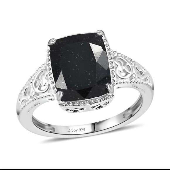 Australian Black Tourmaline Solitaire Ring in Sterling Silver sz7 NWT - Picture 9 of 14